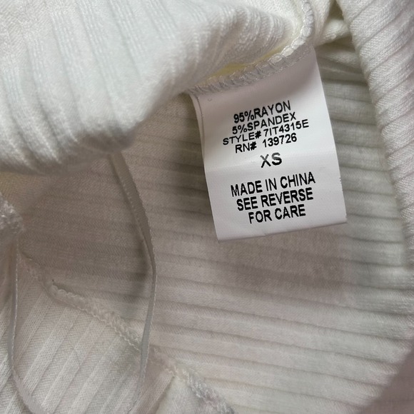 Wild Honey White Ribbed Ruffle Tube Top XS Strapless Stretchy Crop - Picture 5 of 5